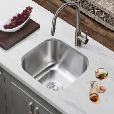 FA-KS-05 Satin or Brushed Single Bowl Stainless Steel Undermount Kitchen Sink 